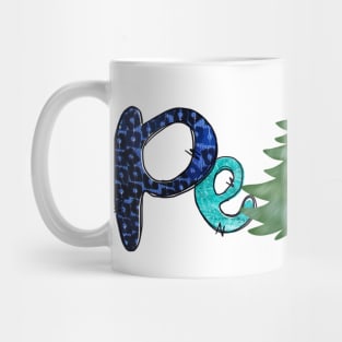 Peace. Christmas tree design Mug